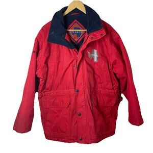 TAUCK 90s Ship To Shore Red Fleece Lined Antarctica Expedition Jacket Men Sz Med